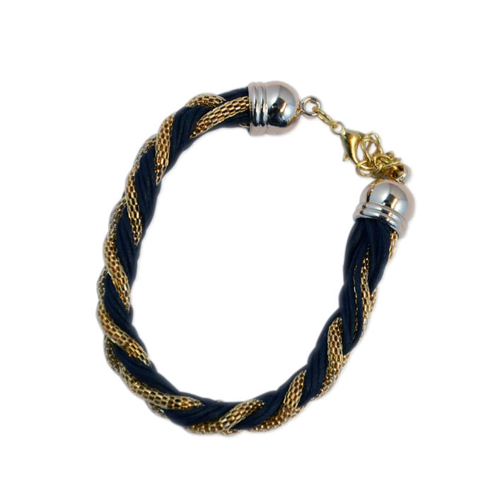 Armband Braided Gold Black