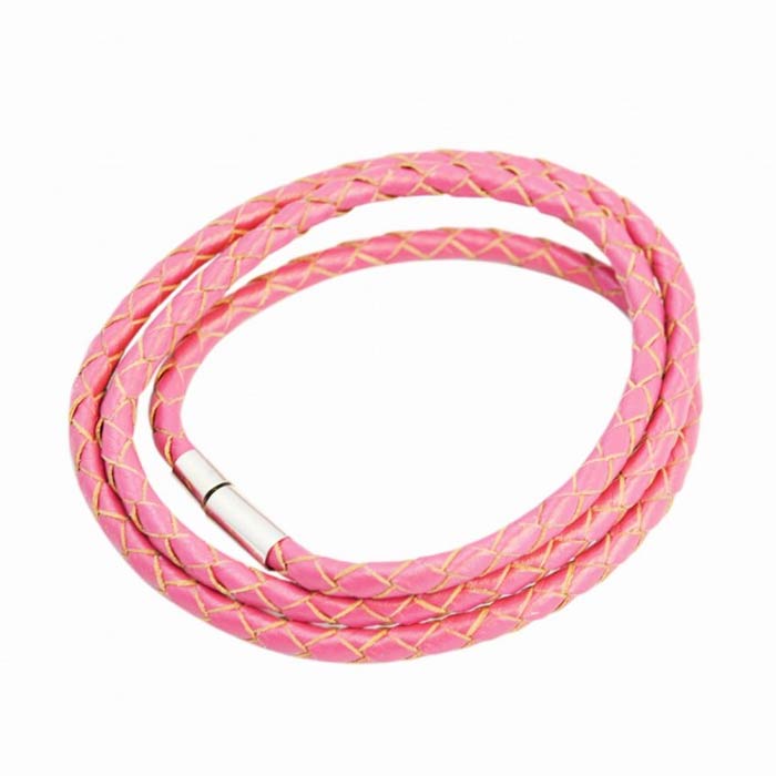 Armband Läder Smal - Hot Pink F2821HPK04