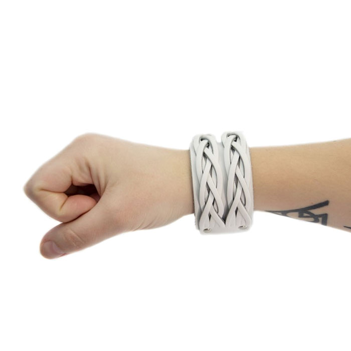 Armband Läder Twist - White