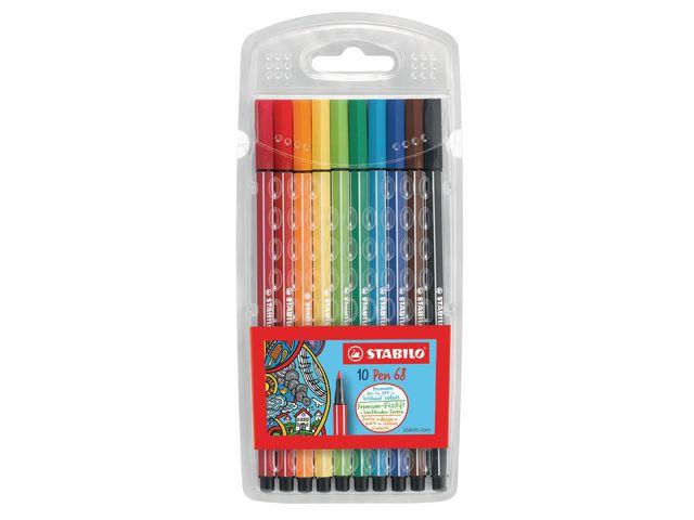 Fineliner STABILO Pen 68, 10 färger