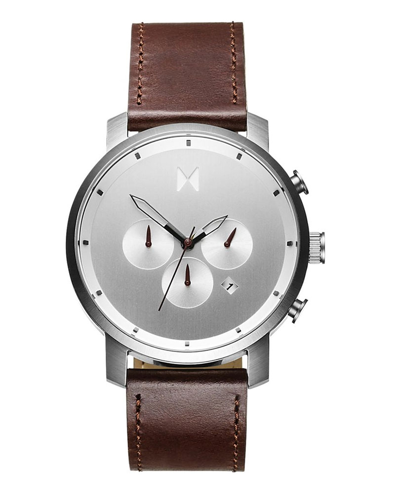 MVMT Chrono Silver Brown 45mm D-MC01-SBRL