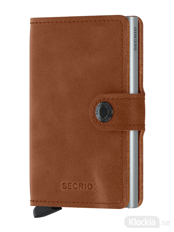 Plånbok SECRID Miniwallet Vintage Cognac-Silver