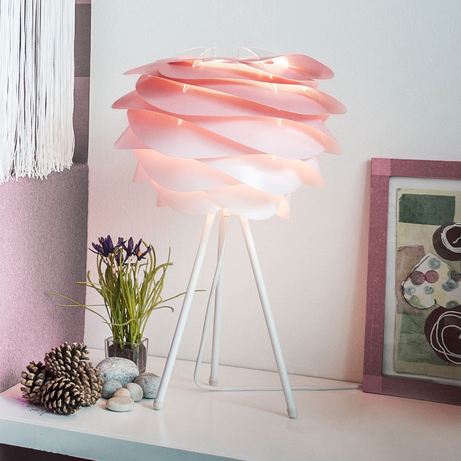 UMAGE Carmina Mini bordslampa rosa/tripod vit
