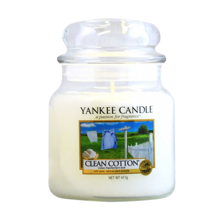 Yankee Candle Classic Medium Jar Clean Cotton Candle 411g